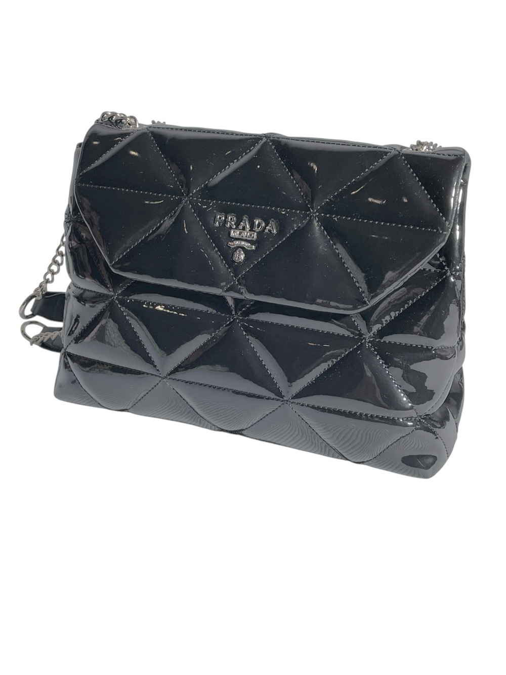 🖤 Black Patent Quilted Chain Shoulder Bag 🖤 - Picture 5 of 11